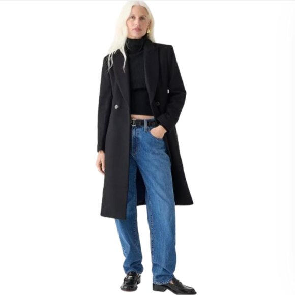 NWT JCREW Mirabelle Top Coat Womens 6 Black Italian Wool Cashmere BM546 NEW - Picture 2 of 16